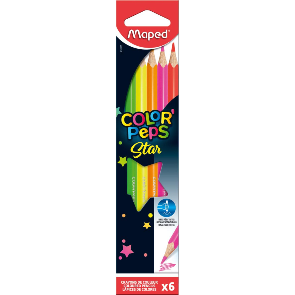 Maped Crayon Couleur Triangulaire Color Peps Fluo